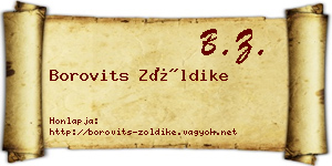 Borovits Zöldike névjegykártya